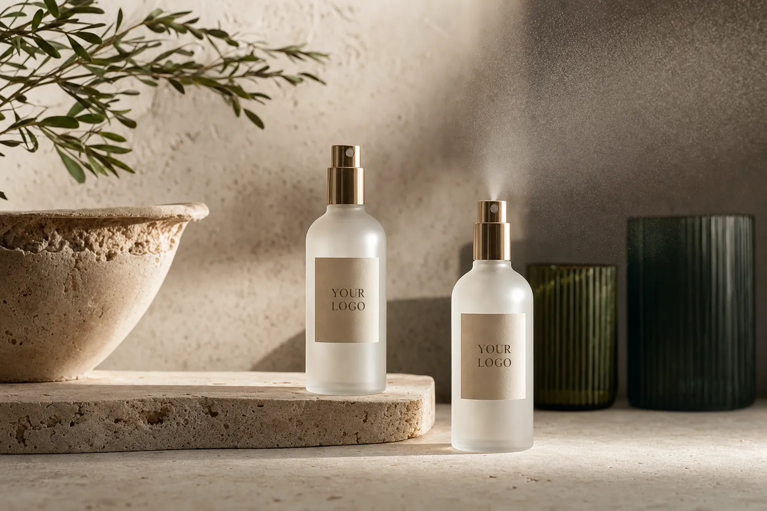 Mist sprays in white-label packaging